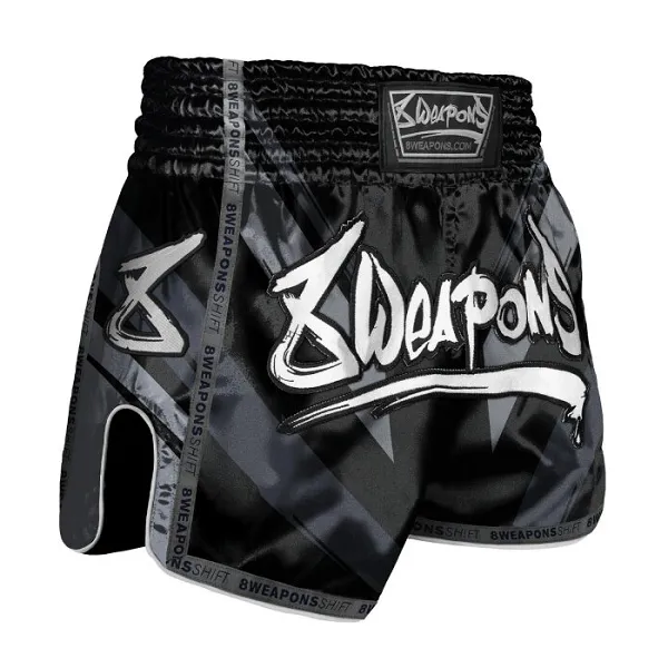 8 Weapons Muay Thai Shorts Shift Black-Matt