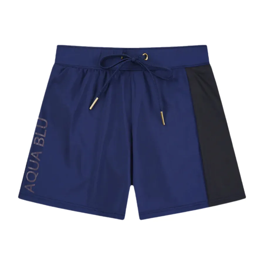Aqua Blu Pre-Teens Lycra Swim Shorts AB2359BB - Building Blocks Navy