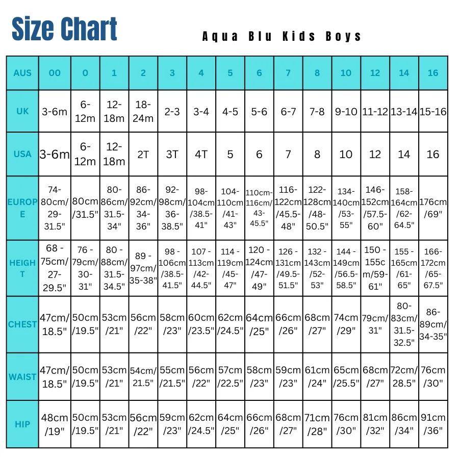 Aqua Blu Pre-Teens Lycra Swim Shorts AB2359BB - Building Blocks Navy