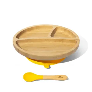 Avanchy Bamboo Toddler Plate & Spoon - Yellow