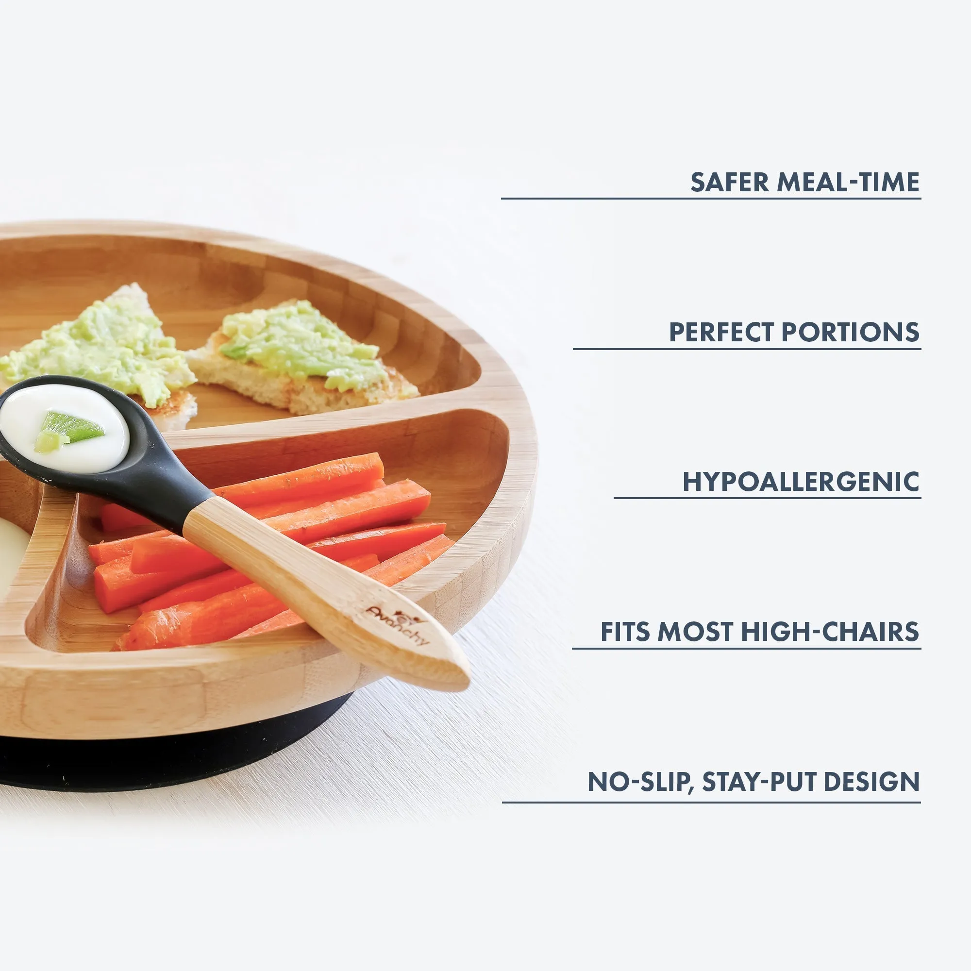 Avanchy Bamboo Toddler Plate & Spoon - Yellow