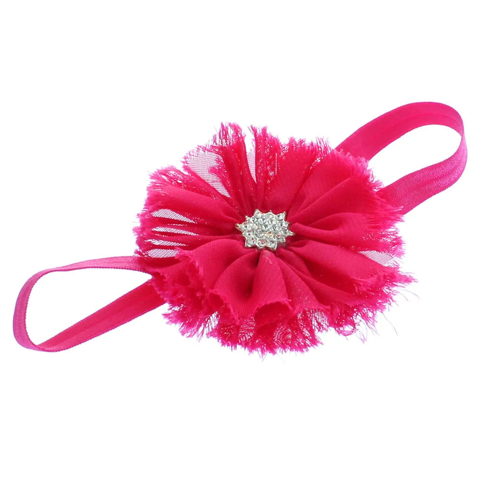 Baby Frayed Ballerina Flower Headband