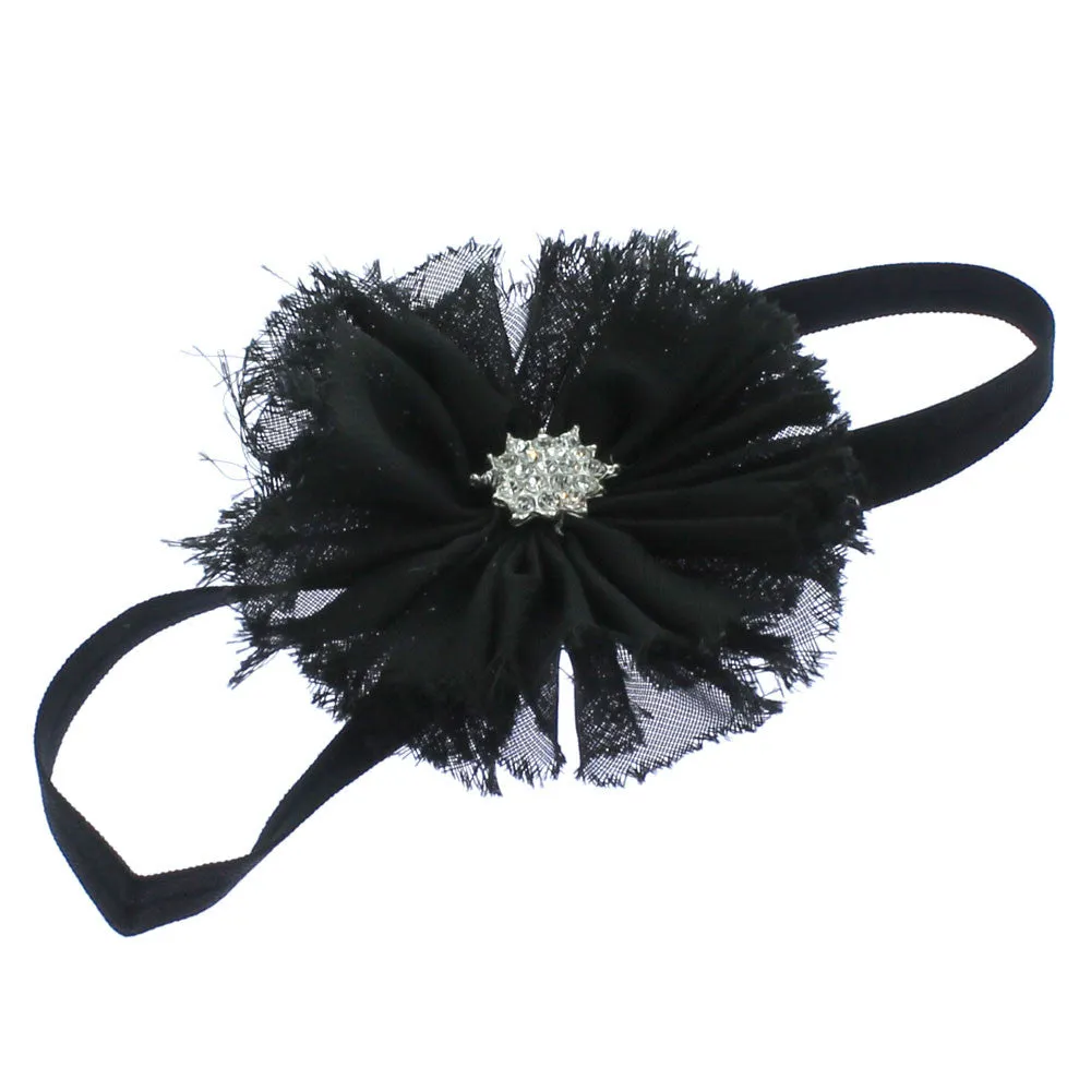 Baby Frayed Ballerina Flower Headband