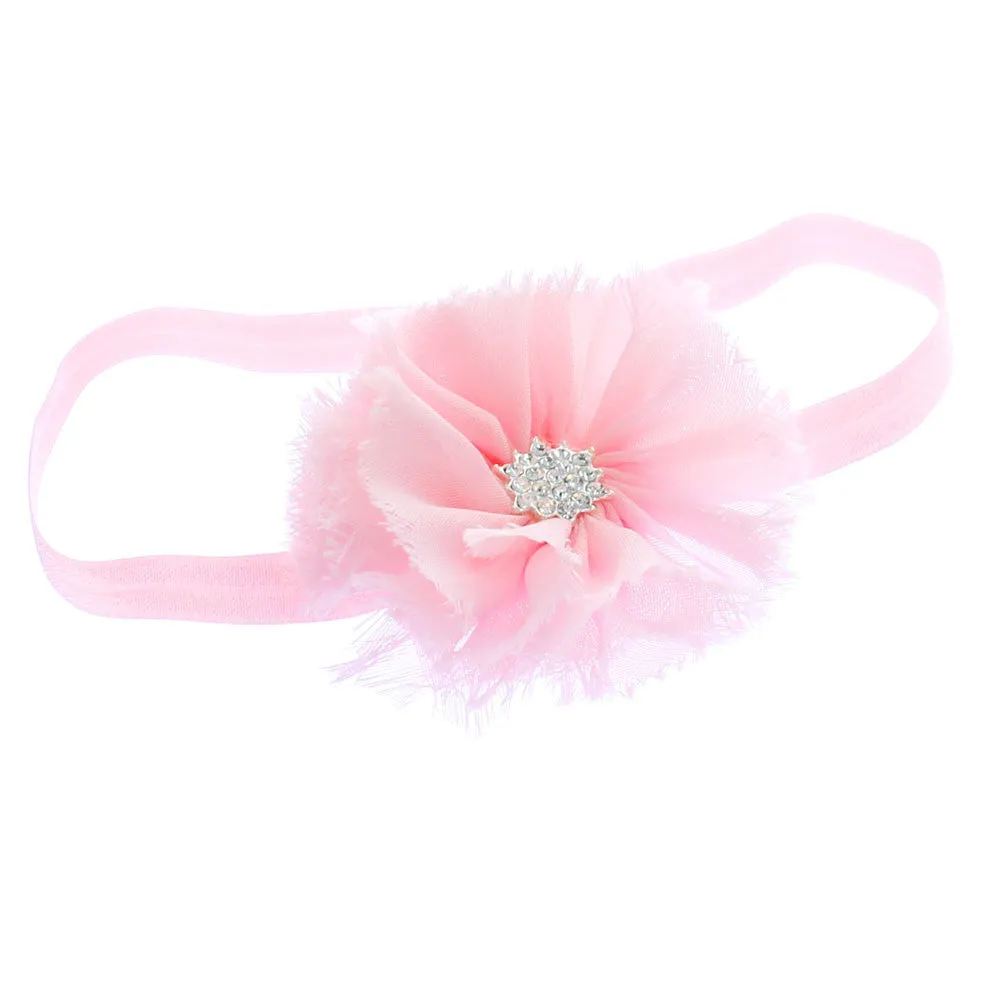 Baby Frayed Ballerina Flower Headband