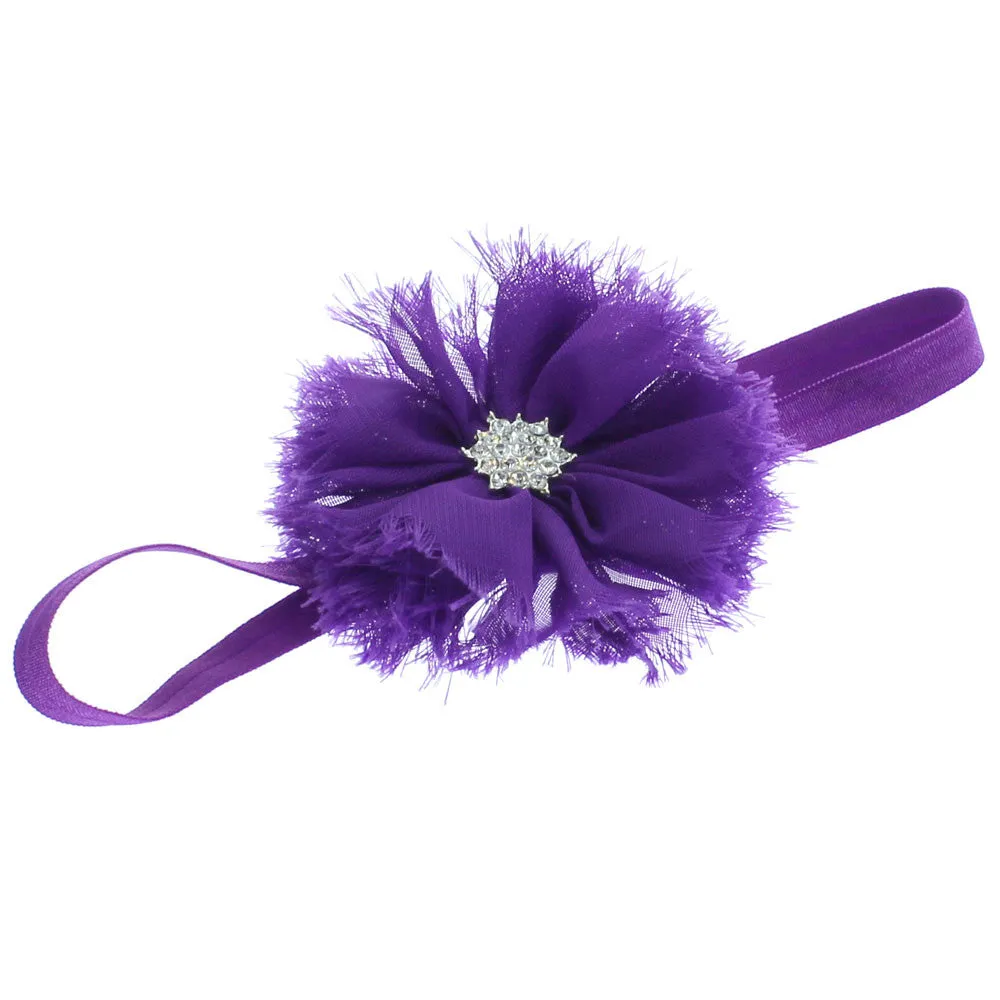 Baby Frayed Ballerina Flower Headband