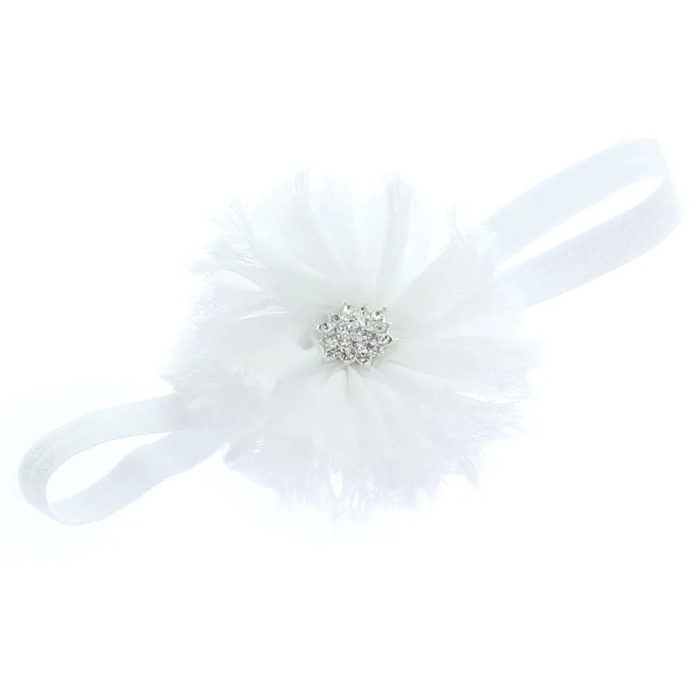Baby Frayed Ballerina Flower Headband