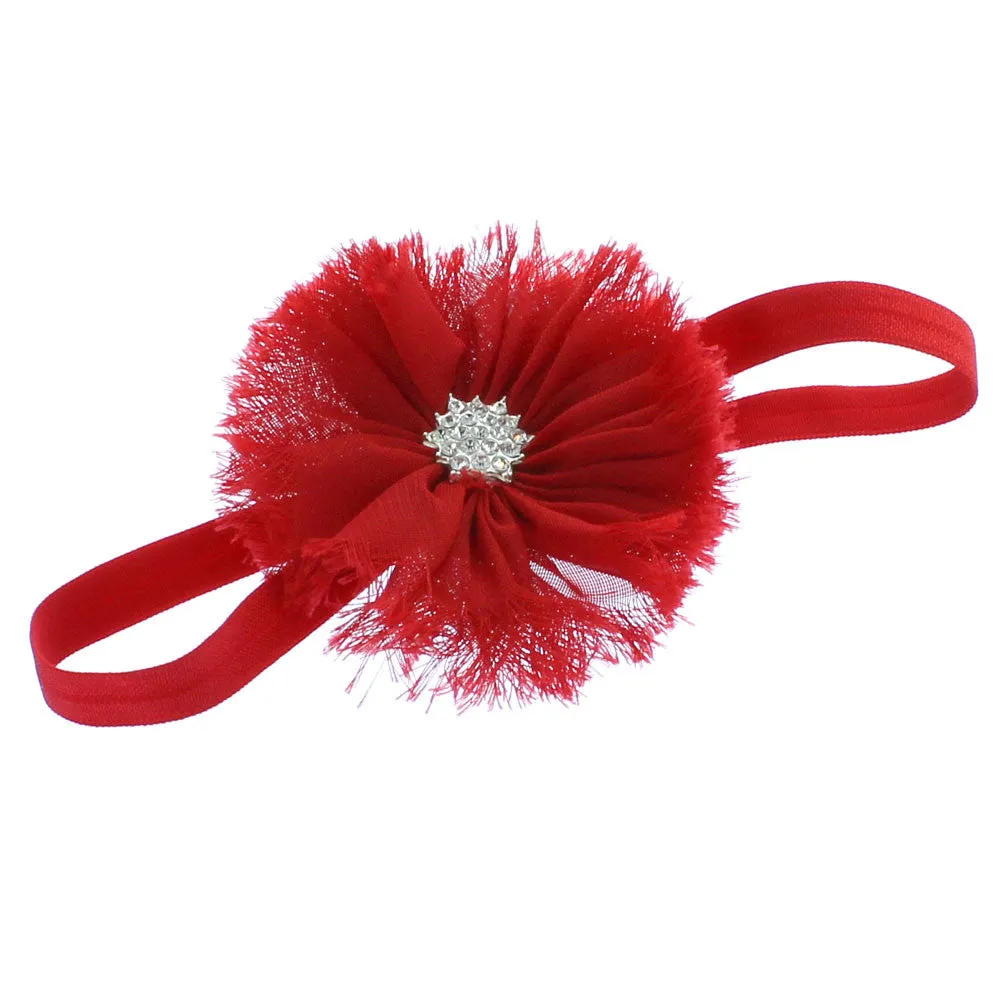 Baby Frayed Ballerina Flower Headband