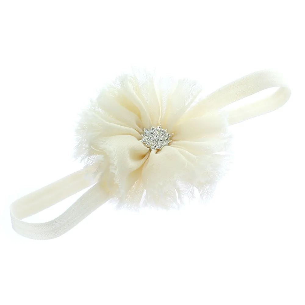 Baby Frayed Ballerina Flower Headband