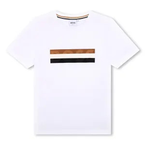 BOSS KIDSWEAR White Short Sleeve T-Shirt BOSS KIDSWEAR White Short Sleeve T-Shirt