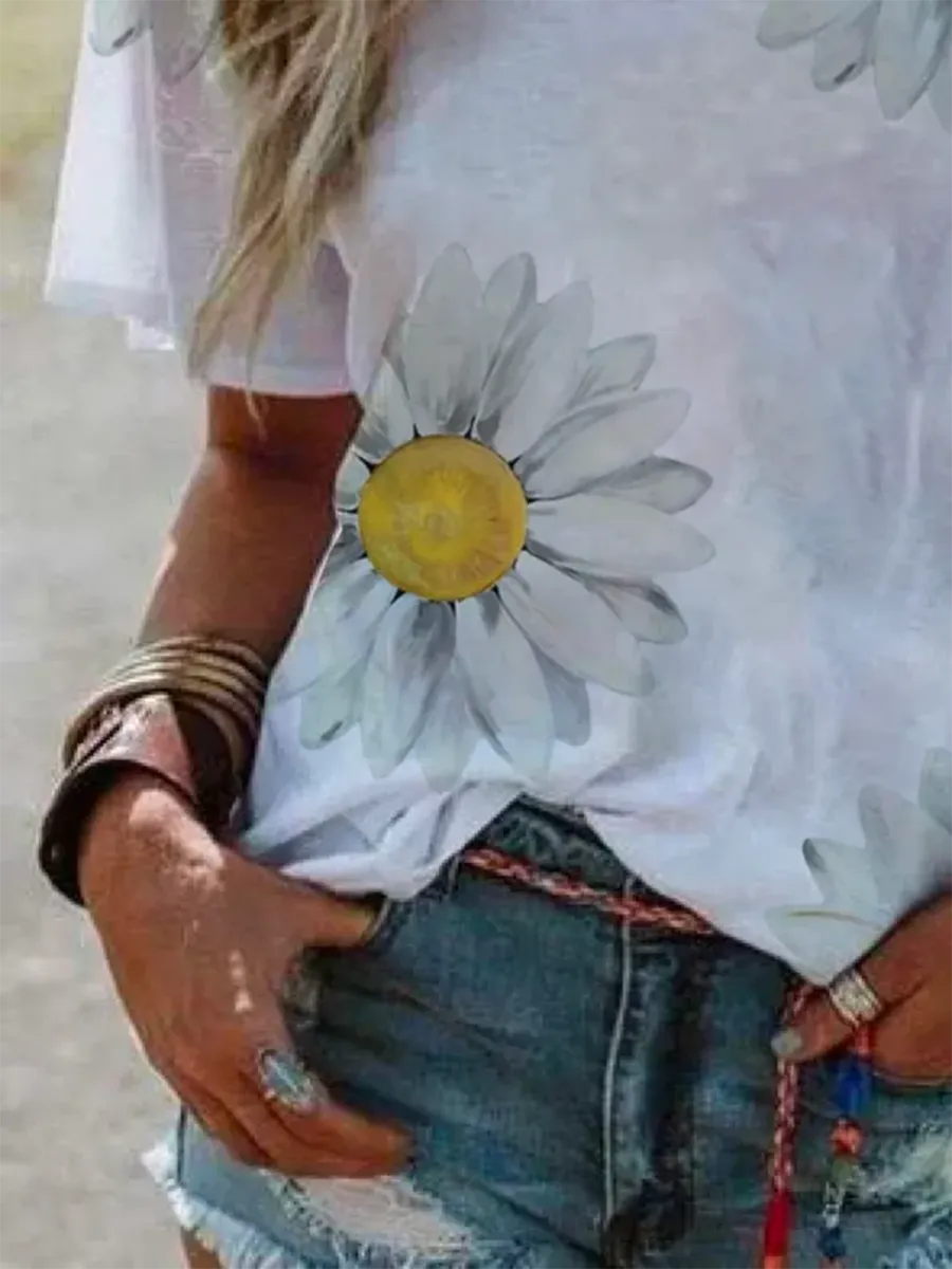 Casual Short Sleeve Scoop Neckline Shirts Tops