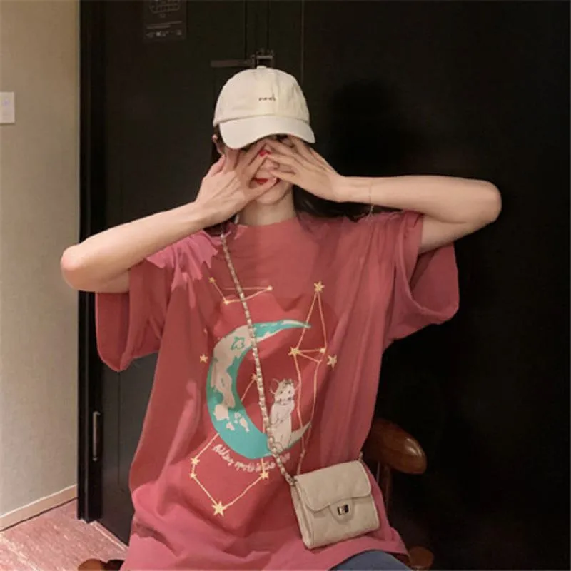 Chic Versatile Loose-Fit Brightening Effect Plus Anti-Aging Short Sleeve Tee