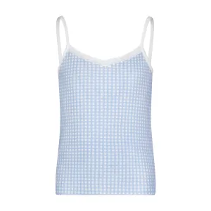 GIRLS CAMISOLE Blue Gingham Print GIRLS CAMISOLE Blue Gingham Print
