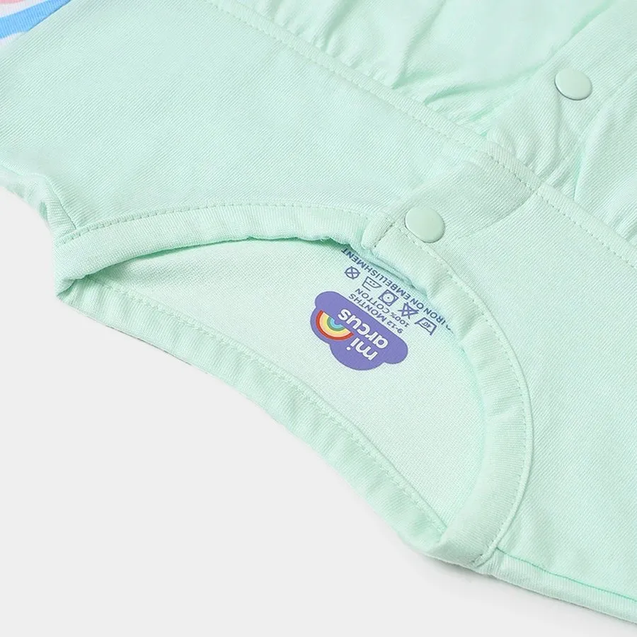 Girls Striped ( Front Open Vest & Legging Set )