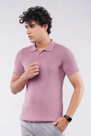 Johnny Collar Polo Shirt - Dusty Pink Johnny Collar Polo Shirt - Dusty Pink