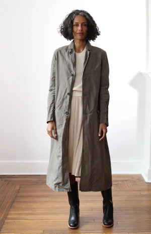Khaki Drizzle Waxed Cotton Coat