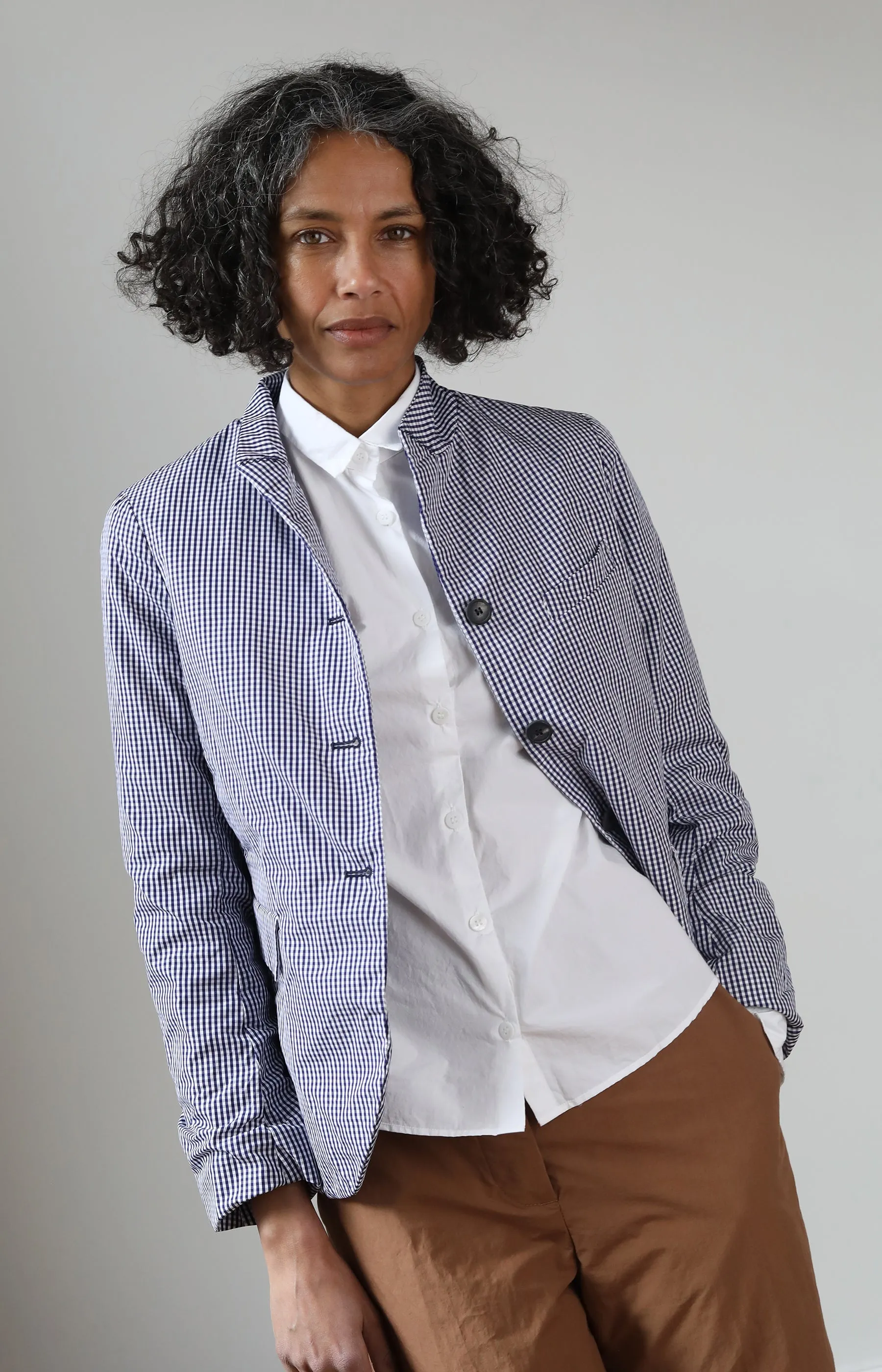 Navy Check Tyrol Jacket