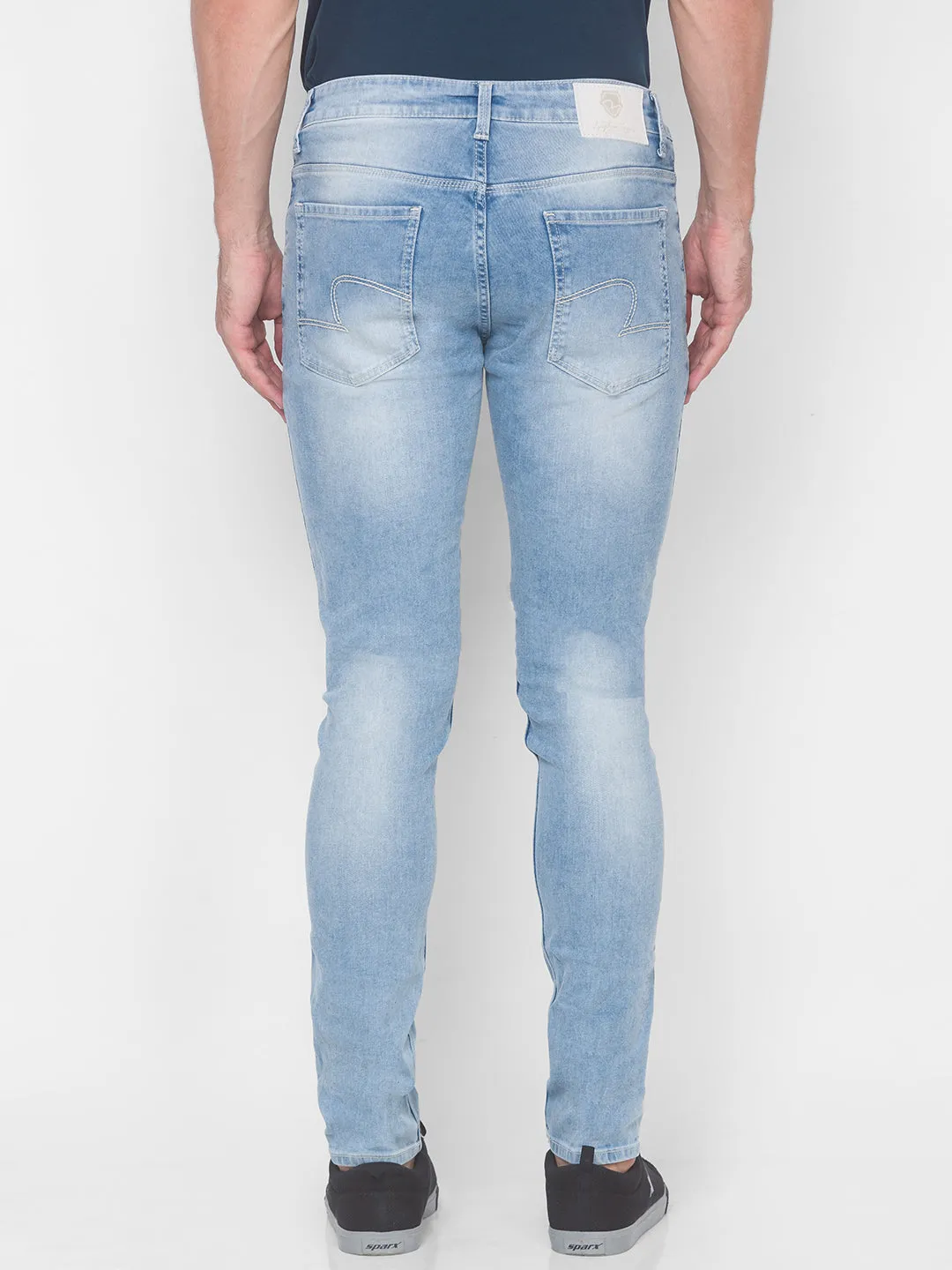 Spykar Men Mid Blue Slim Fit Narrow Length Low Rise Jeans(Skinny)