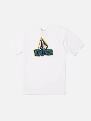 Volcom Boys White Sticker Stamp SS Tshirt Volcom Boys White Sticker Stamp SS Tshirt