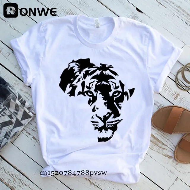 Women Africa Map Graphic  T-shirts