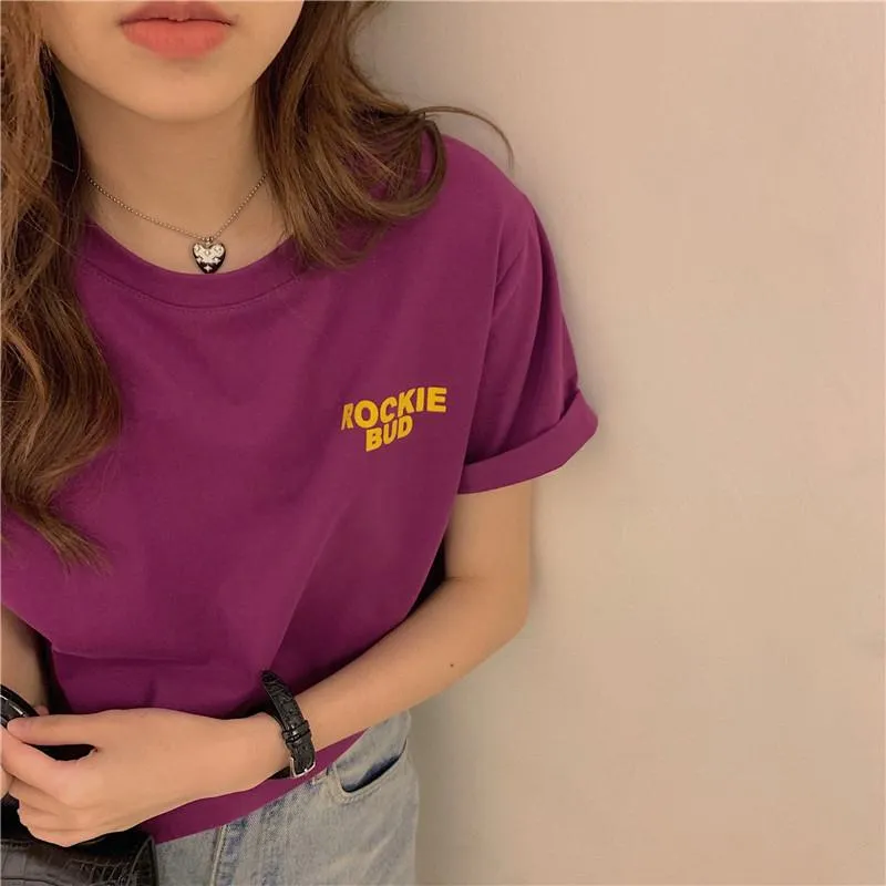 Women's T-Shirt Print Letter Simplicity Short Sleeve Tee