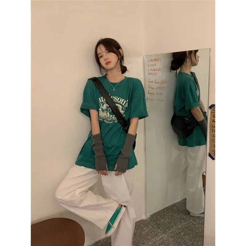 Women's T-Shirt Print Loose Fit Cartoon Sheep Short Sleeve Tee