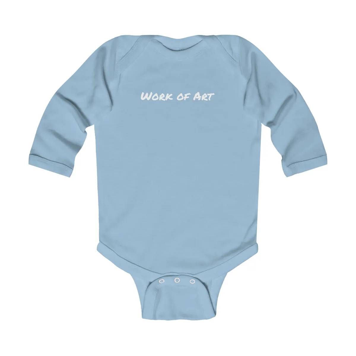 Work of Art- White lettering Infant Long Sleeve Bodysuit